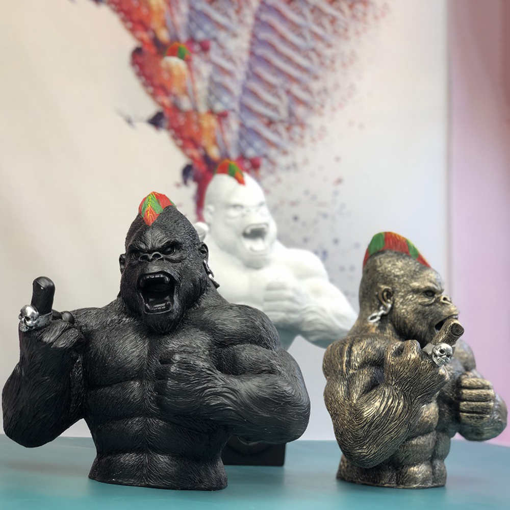 Statue de gorille King Kong en résine, Sculpture de personnalité, décoration créative pour la maison, ornements de salon,