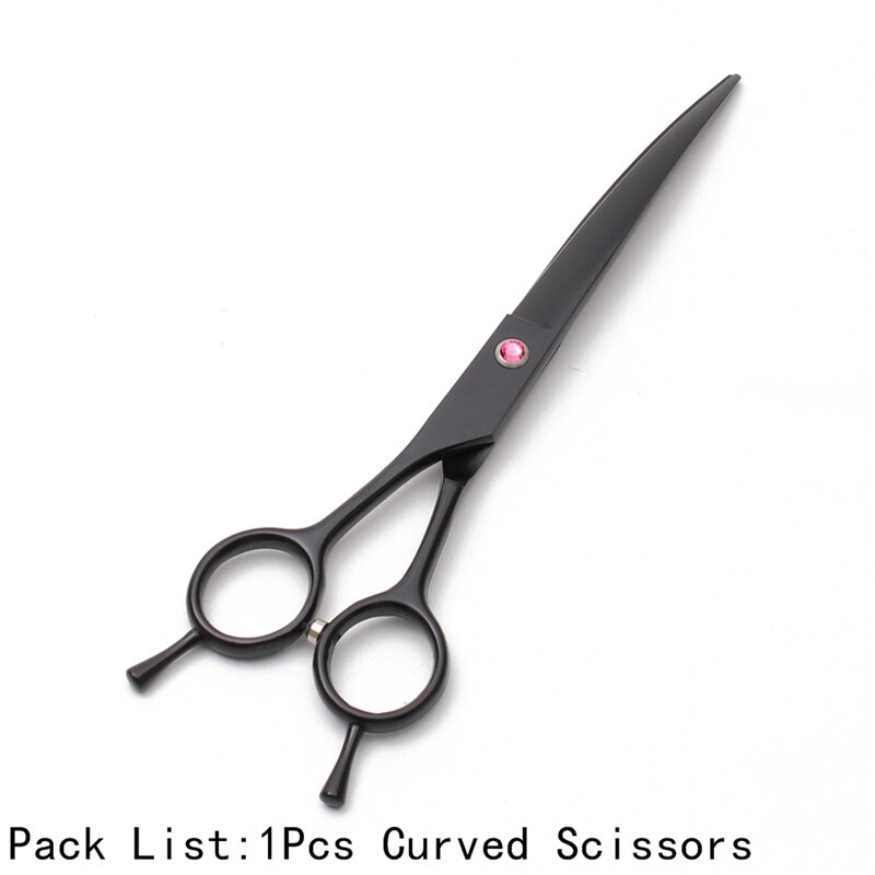 7" 19.5cm Left-Hand Engrave Logo JP Stainless Animal Grooming Shears Dogs Straight Shears Thinning Scissors Pets Scissors C4006: C4006 Hei DC 7N