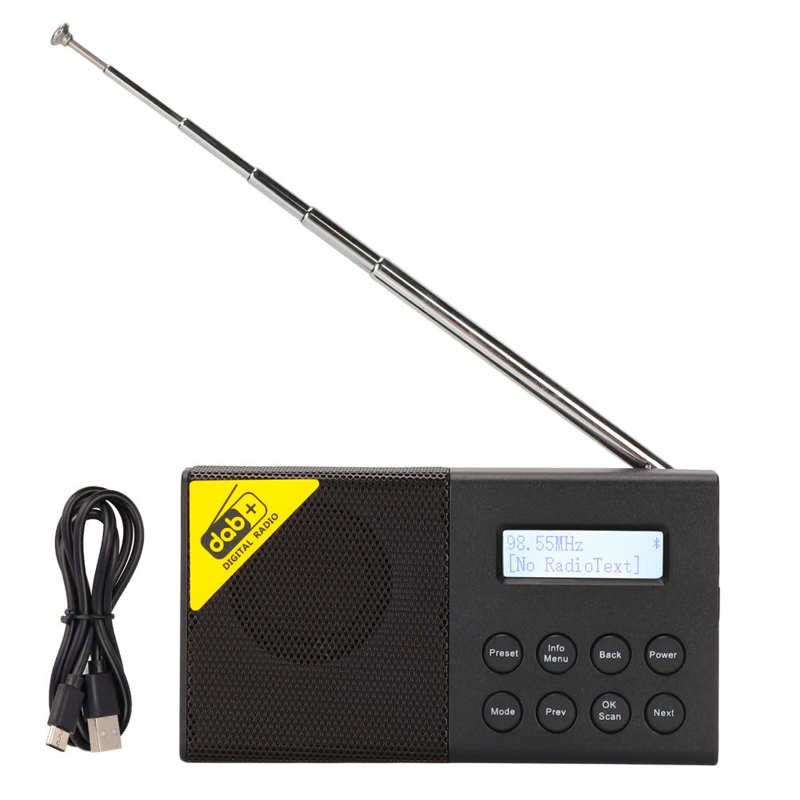 Bluetooth Digital Radio Stereo LCD Display Screen Portable DAB FM Wireless Radio for IPhone Smartphone Dab Radio