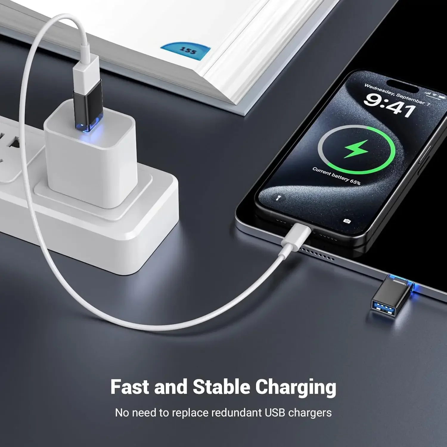 3-1Pcs Type C Male To USB-A 3.0 OTG Data Transfer Adapter Led USB-C to USB 3.0 Converter Phone Connector for Xiaomi Redmi Huawei