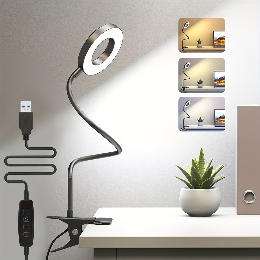 Flexibele zwanenhals ronde boeklamp Nachtlampje Boeklicht LED-leeslamp met klem 3 kleuren 23 led-kralen