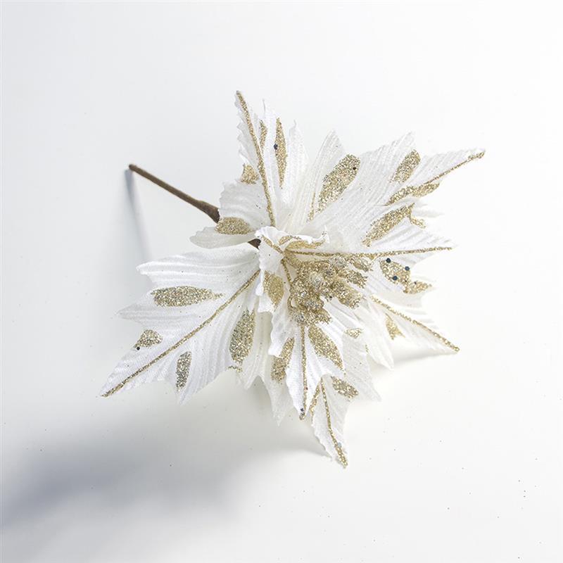Kunstmatige kerstster glitter kerstster bloem prikkers kerstboom bloemen kerstboom decoratie accessoires feestbenodigdheden