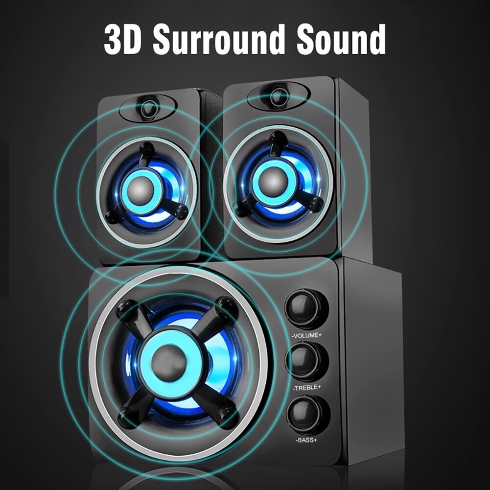LED Audio Player Computer Speaker Universal Wooden Bass Subwoofer Sound Wireless Bluetooth-compatible Mini Speaker Music Boombox