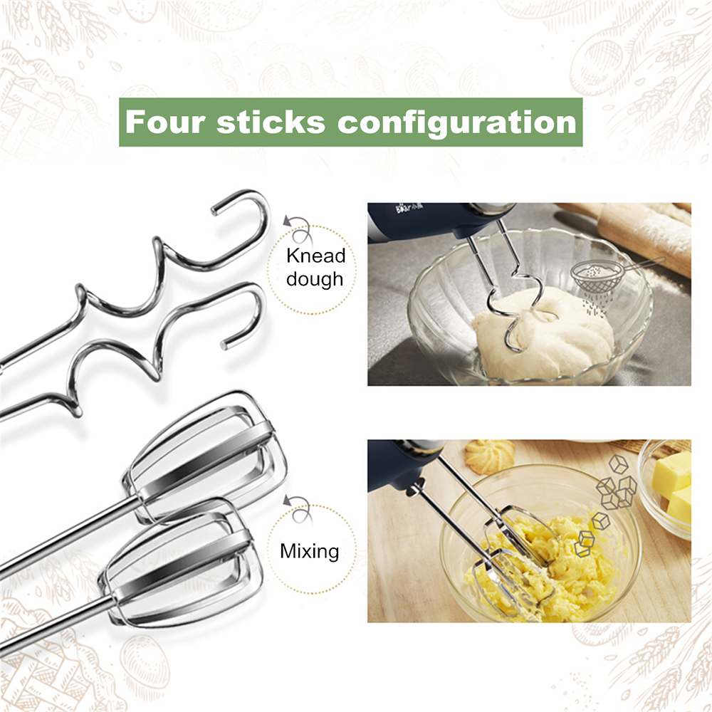 Electric Food Mixer Hand Blender Dough Blender Egg Beater Hand Mixer Multifunctional Food Processor Kitchen Manual Cooking Tools