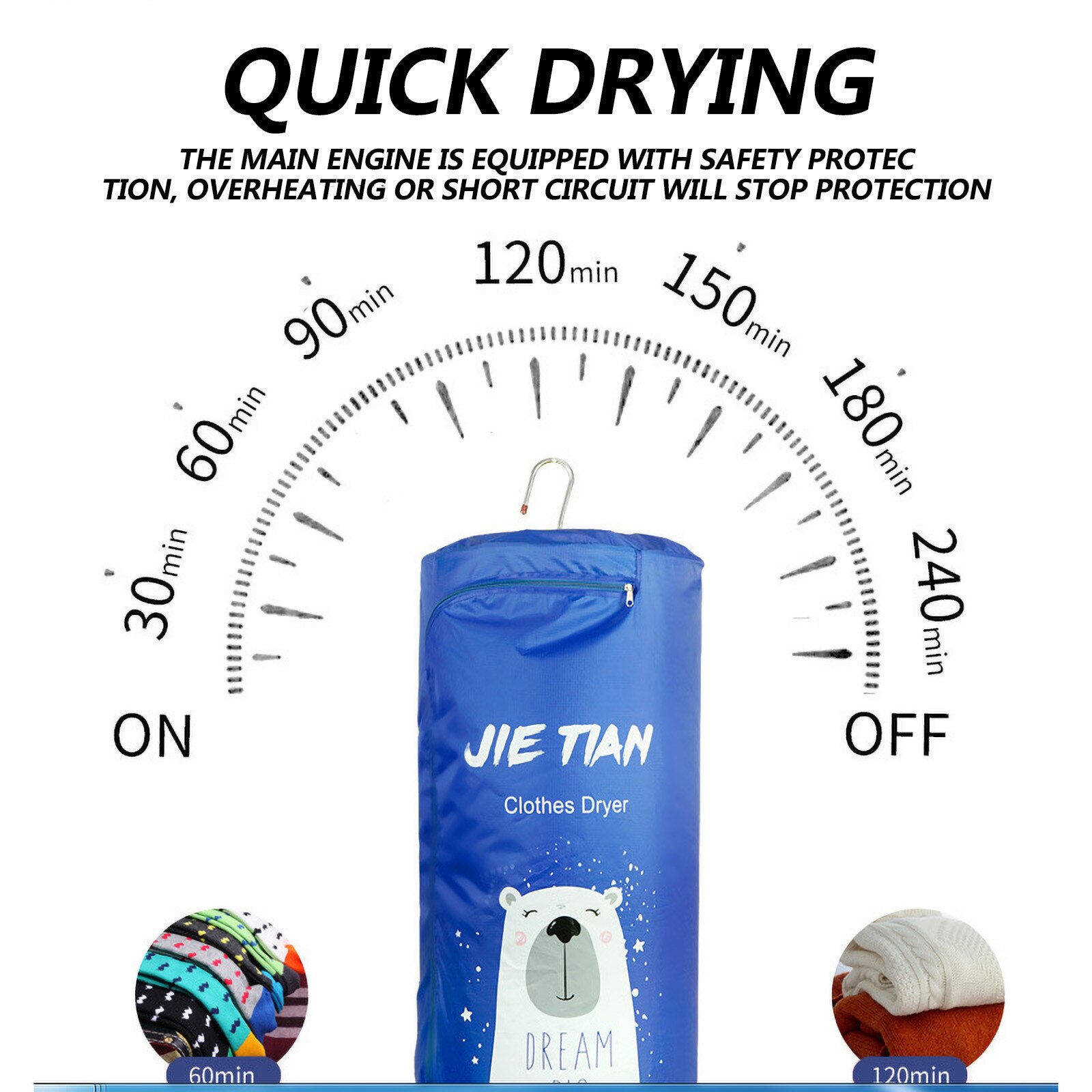 Portable Clothes Dryer Household Drying Travel Portable Underwear Sterilization Storage Dry Clothes Machine Secadora De Ropa
