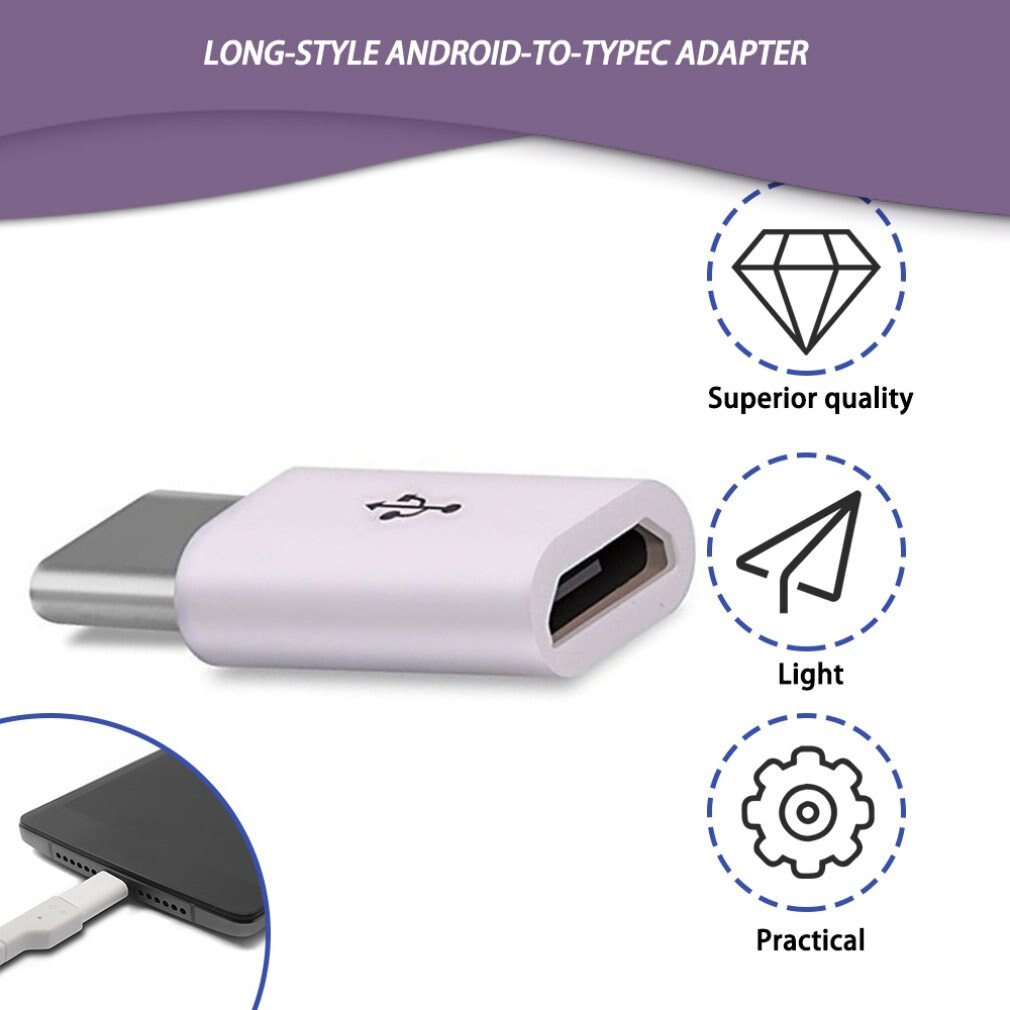 Universal usb 3.1 type-c-kontakt til mikro-usb hann til hunn-omformer mini bærbar usb-c dataadapter type c-enhet android