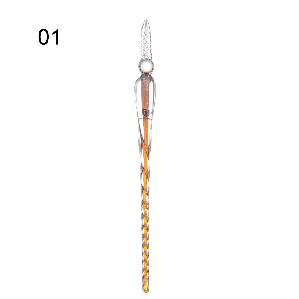 1PC Glass Drip Fountain Pen Vintage Glass Dip Dipping Pen Filling Ink Signature Calligraphy Pen Art Painting Supplies: 2-1