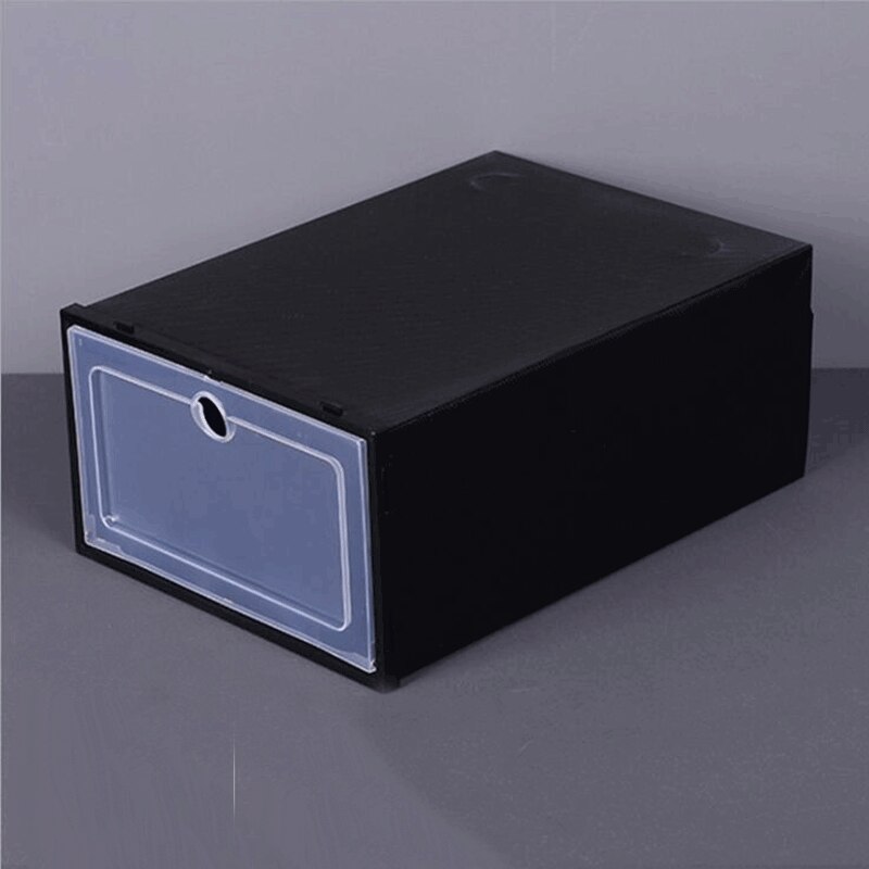 Wonderlife Verdikte Schoenendoos Transparante Schoenendoos Plastic Clamshell Lade Schoenendoos Huishoudelijke Goederen Opbergdoos: Black
