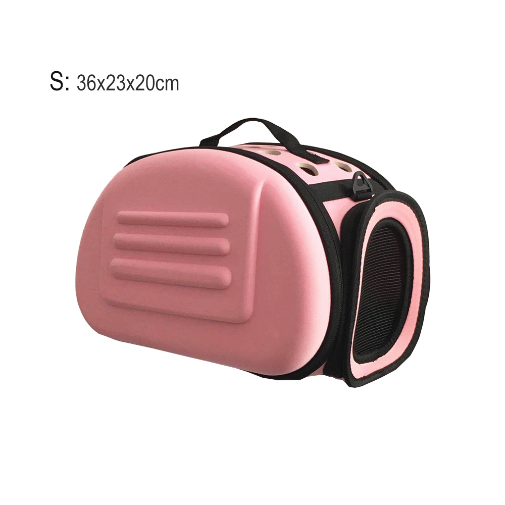 Torba transportowa dla psa i kota w jednolitym kolorze, składana, torba podróżna eva, przenośna torba na ramię dla małych psów i szczeniąt, robić noszenia na zewnątrz, mała: S-różowy
