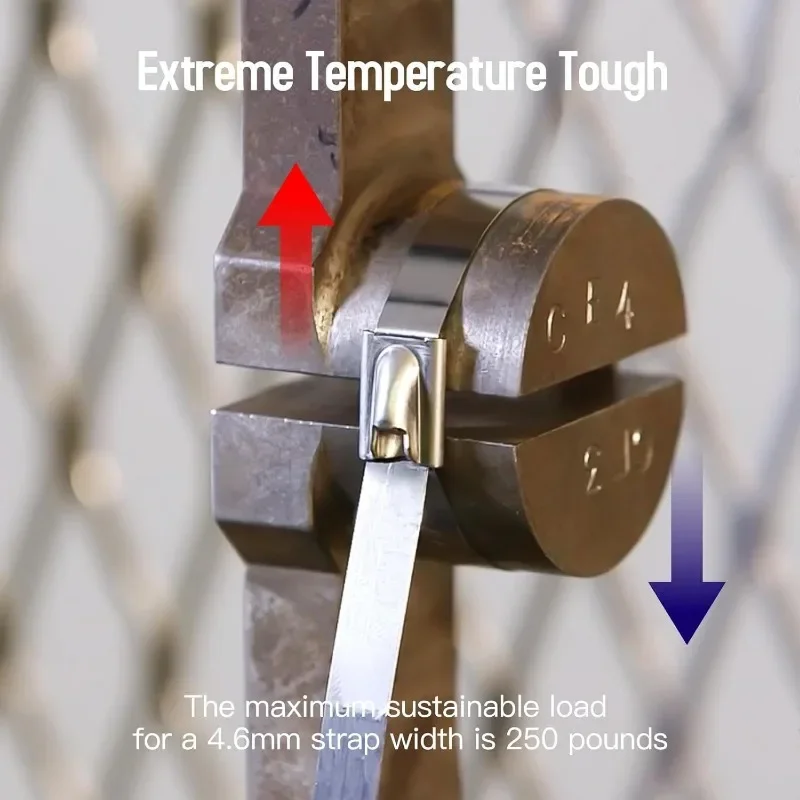 Bridas de Metal para cables, anillos de sujeción autoblocantes de acero inoxidable, correas de amarre para cables de alta resistencia, organizador de envoltura de escape para el hogar y la Oficina