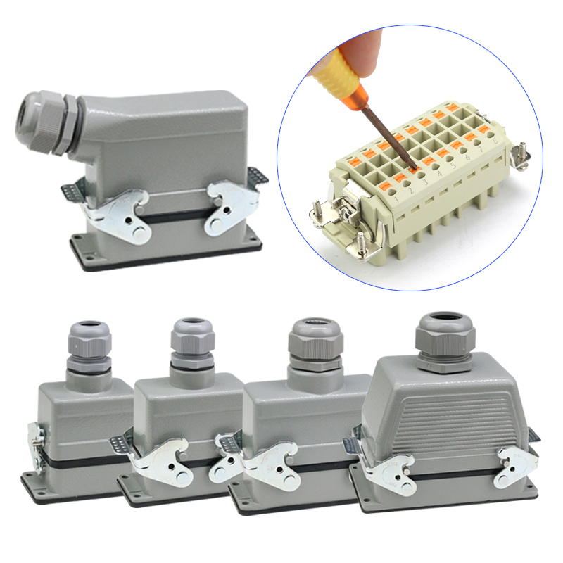 WZAZDQ Heavy Duty connector (granaatscherven-krimpaansluiting) 6-10-16-24-32-48 kernpin industriële waterdichte luchtvaartstekkerdoos