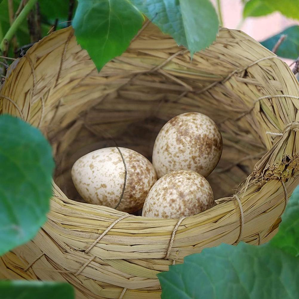 Hand-Woven Straw Bird'S Nest Outside Bird House Natural Hummingbird Nest Outdoor Decoration Woven Parrot Nest House Pet Bedroom