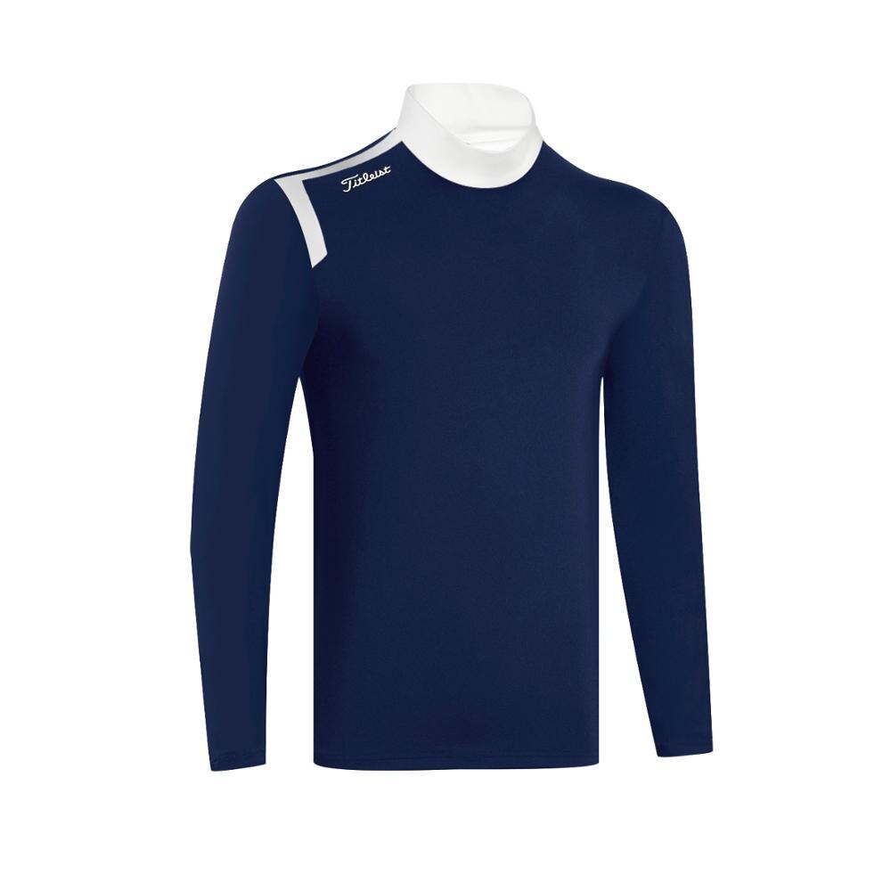 Ropa interior térmica de cuello alto elástico de otoño e invierno de manga larga de Golf para hombre, novedad: navy blue / S