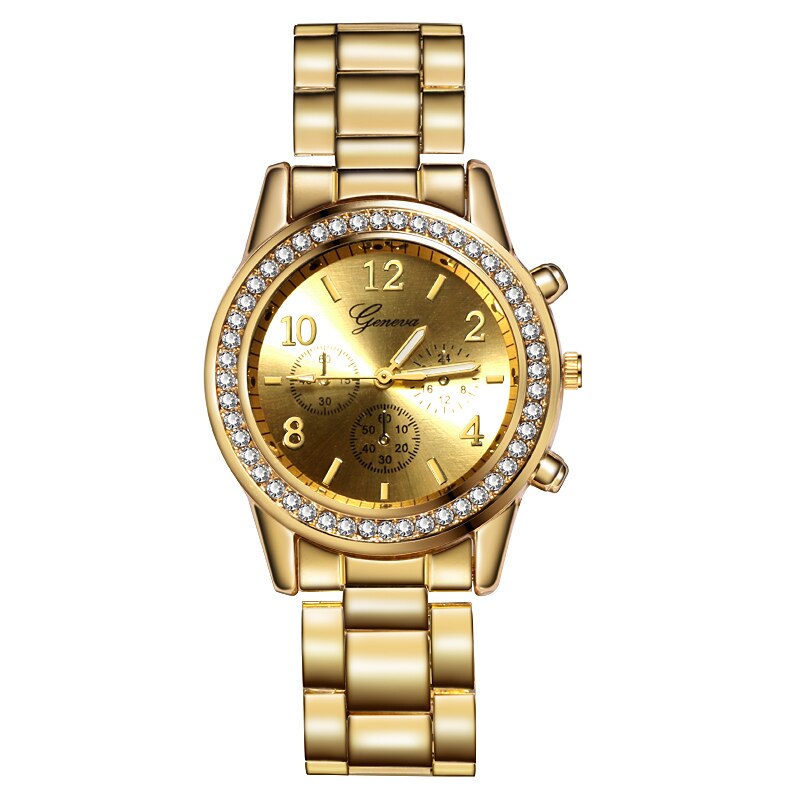 Reloj mujer Zilveren vrouwen Horloge Mode Strass Vrouwen Quartz Horloge Luxe Dames horloge Vrouwen Horloge relogio feminino: Gold