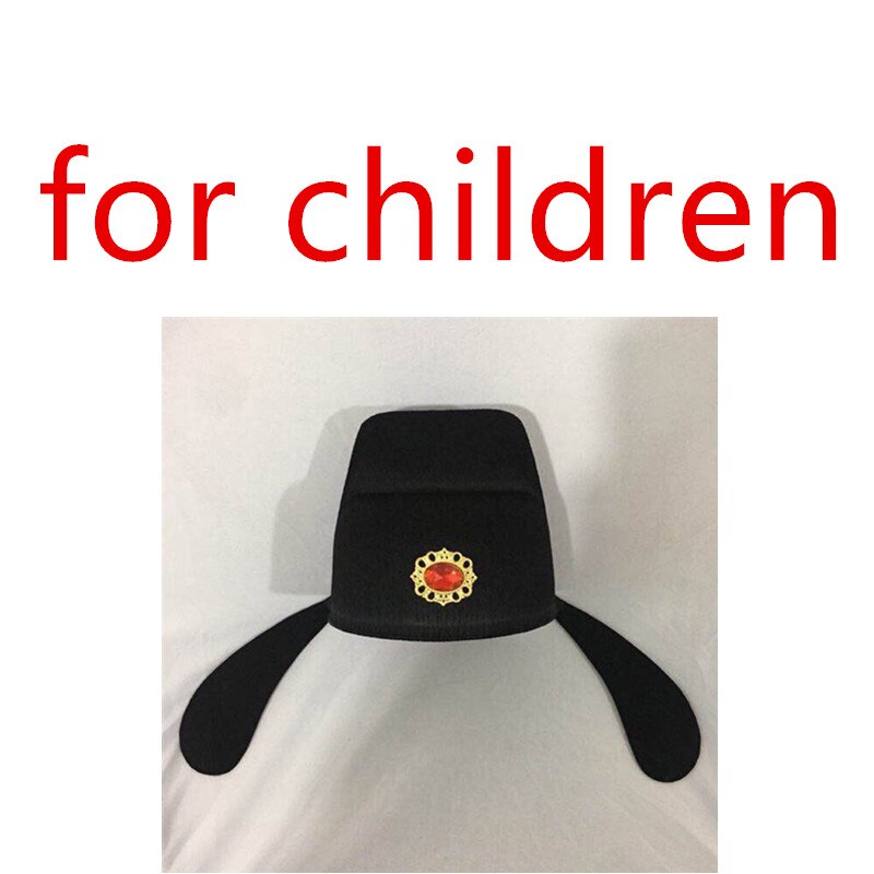 Sombreros de oficial de la Dynasty Han negra, sombrero antiguo chino para adultos y niños, gorros Retro de la Dynasty Song en China: 4-children