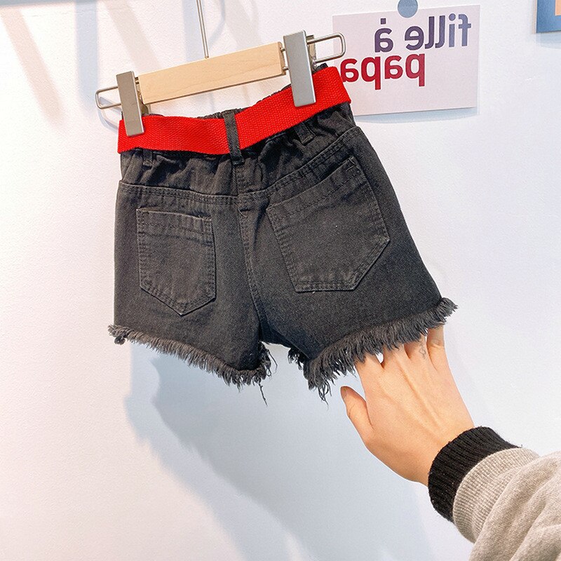 2 3 4 5 6 år småbørn pige shorts afslappet koreansk bogstav denim shorts til gril sommer børn piger shorts: 24m