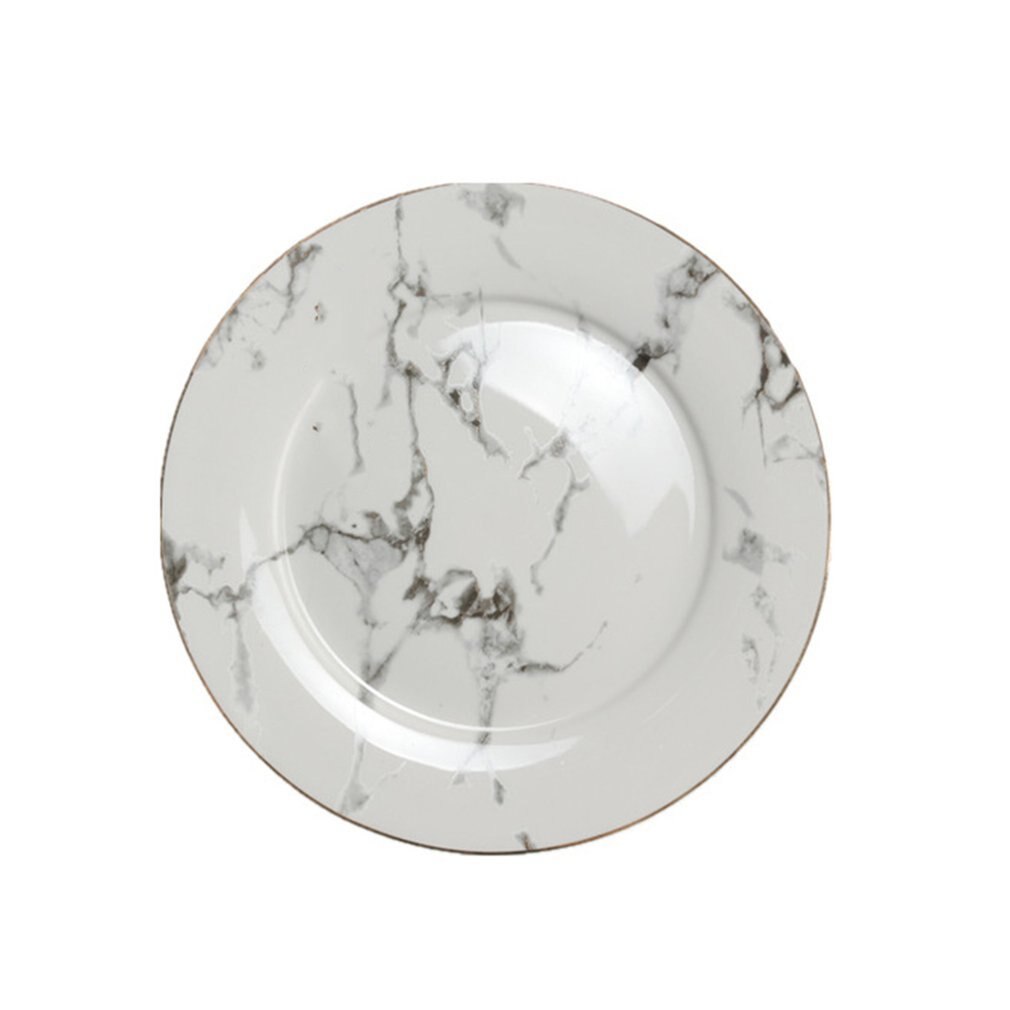 plate European Style Marble Pattern Ceramic Tableware Plate dinner plates Kitchen Dinnerware Dinner Plate: Default Title