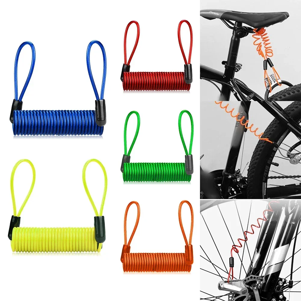 1 pz Casco Moto Blocco Freno A Disco Antifurto Primavera Promemoria Corda 120 cm 2 estremità Loop Cavo A Molla Per Motore Motore Esterno