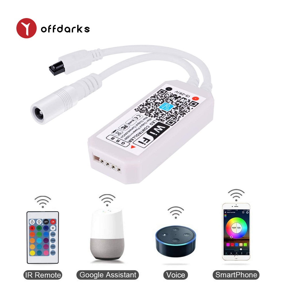 OFFDARKS LED RGB controller 24-button infrared remote control, APP control, suitable for 5050/3528 LED Strip
