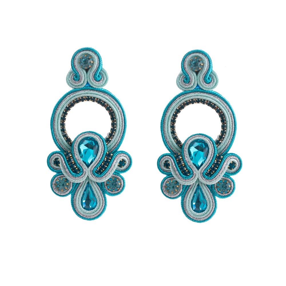 KPacTa Luxury Ladies Earrings Handmade Ethnic Earrings for Women Pendant Earrings Party National Wind: bule