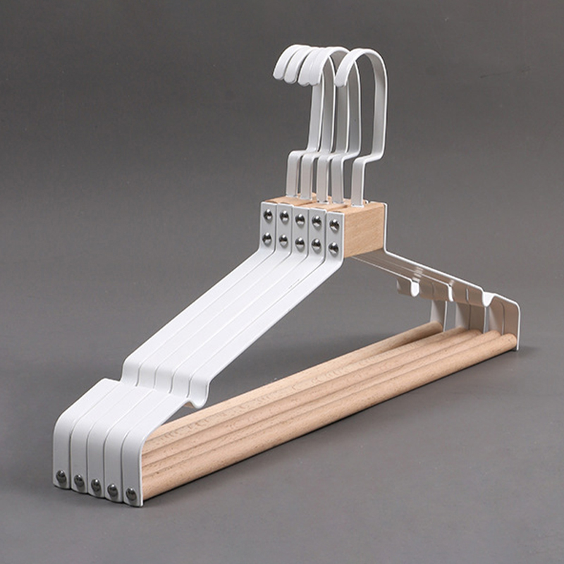 3 stuks Retro Metaal Houten Hanger Garderobe Brede Schouder Antislip Kleerhangers Huishoudelijke Jas Broek Past Droogrek Organizer