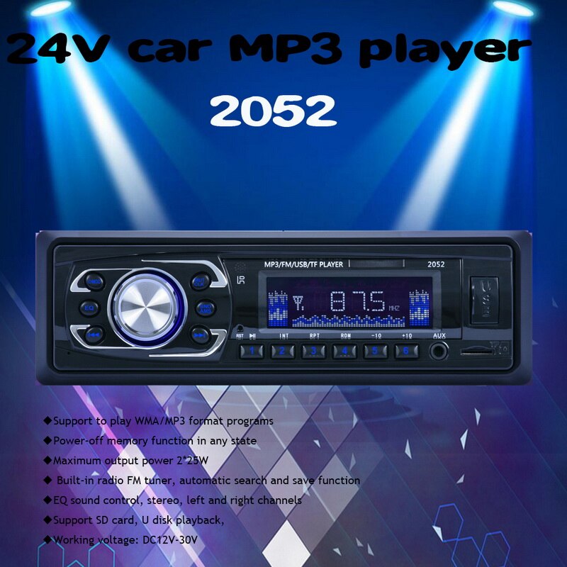 1 Din SD Card 12V/24V Power Supply Car Stereo Car Radio EQ sound control FM Turner Car MP3 Player