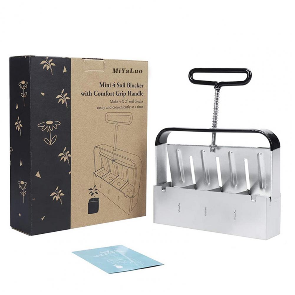 Labor Saving Soil Blockers Sturdy Non-slip Nesting System Soil Block Maker Seedlings Quad Soil Blocking Tool	for Gardening