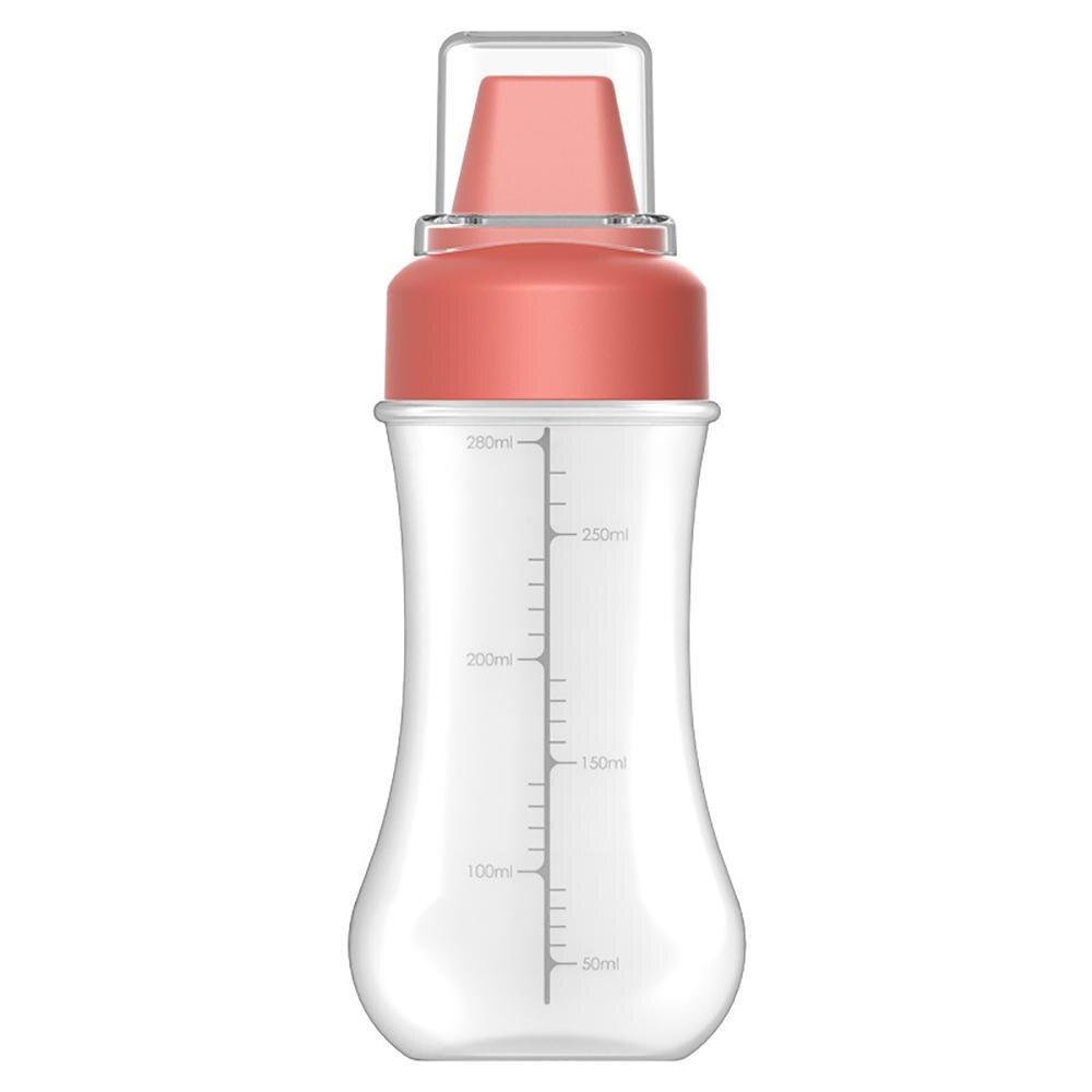 Bouteilles à presser en plastique avec sortie à 5 trous pour Sauce Ketchup, Condiments, peinture à l'huile d'olive, BBQ avec capuchon torsadé: Red 350ml