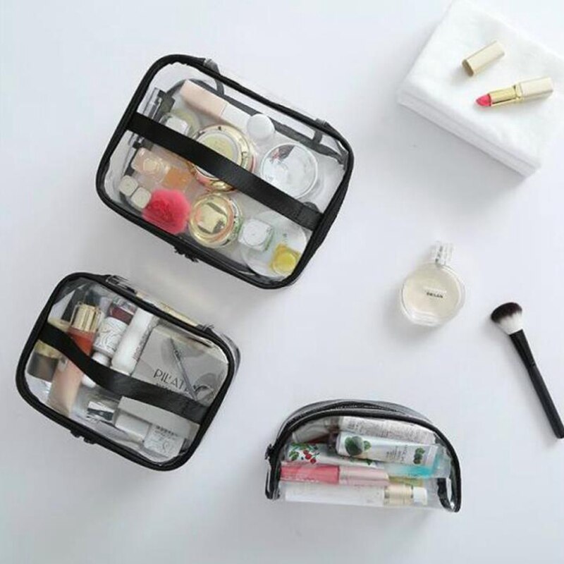 UOSC Women Transparent Cosmetic Bag Zipper Travel Make Up Case Makeup Beauty Organizer Storage Pouch Toiletry Wash Bath Bag