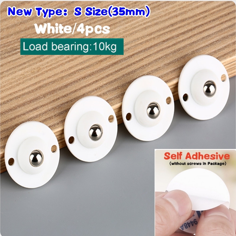 Rodízios para móveis pesados Rodas, polia autoadesiva, aço inoxidável, rolamento de carga forte, roda universal, rotação de 360 °, 4pcs: Vermelho