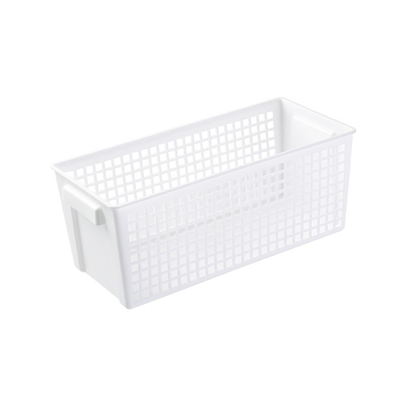 Plastic Storage Box Crate Case Desktop Holder Cosmetic Storage Basket Home Office Organizer Container: White S