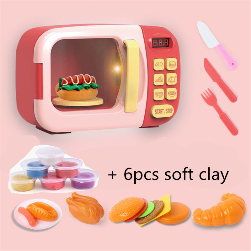 Forno a microonde Cucina Giocare impostato con Giochi Di Imitazione Cibo Finto-grande per i più piccoli di Età Compresa Tra 3 e più vecchio-educativi di Potenza Della Batteria: H