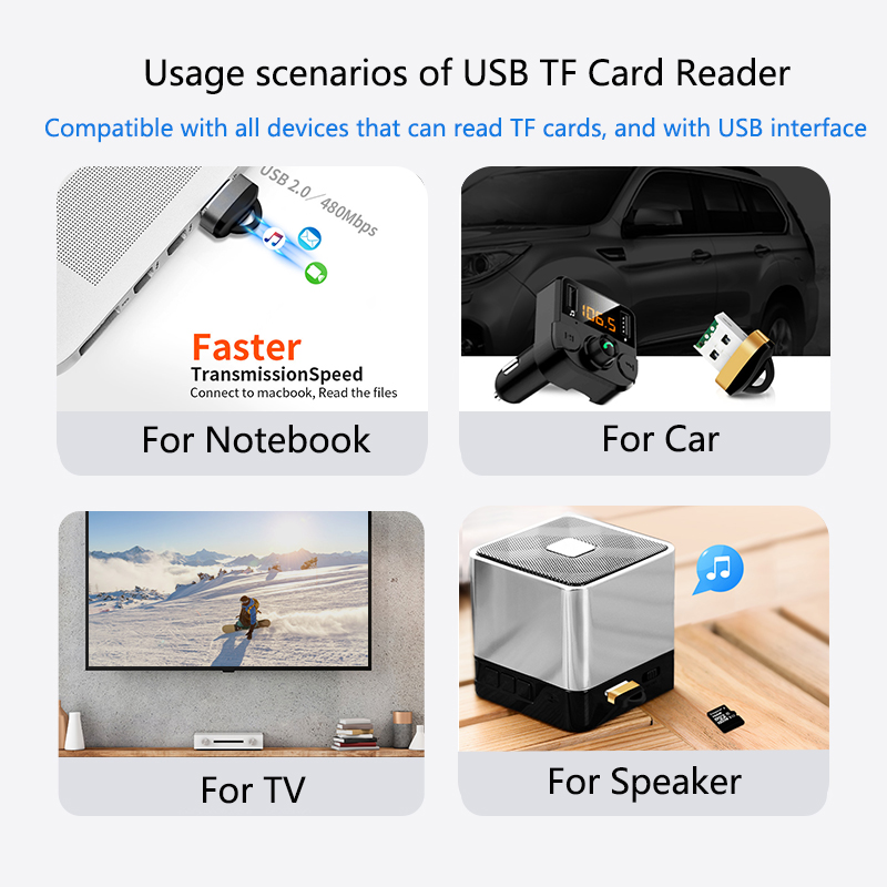 2Pcs Mini Usb Tf Sd Micro Reader Geheugenkaart Otg Type C Adapter Voor Auto Camera Laptop Notebook T flash Usbc Converter Sleutelhanger
