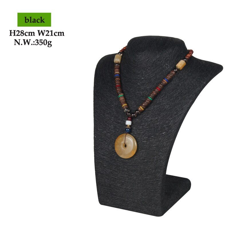 S/M/L 6 kolory kobieta liny manekin naszyjniki biust stojak biust stojak wystawowy na biżuterię uchwyt półki L23 * W13 * H36cm cena hurtowa: H28cm black