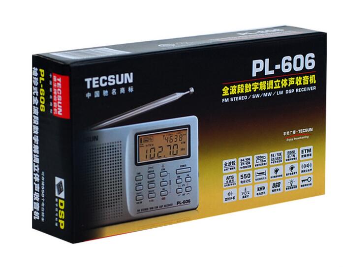 Originele TECSUN PL-606 DSP Radio FM Stereo/MW/SW/LW Radio Ontvanger digitale full-band FM stereo Draagbare Radio