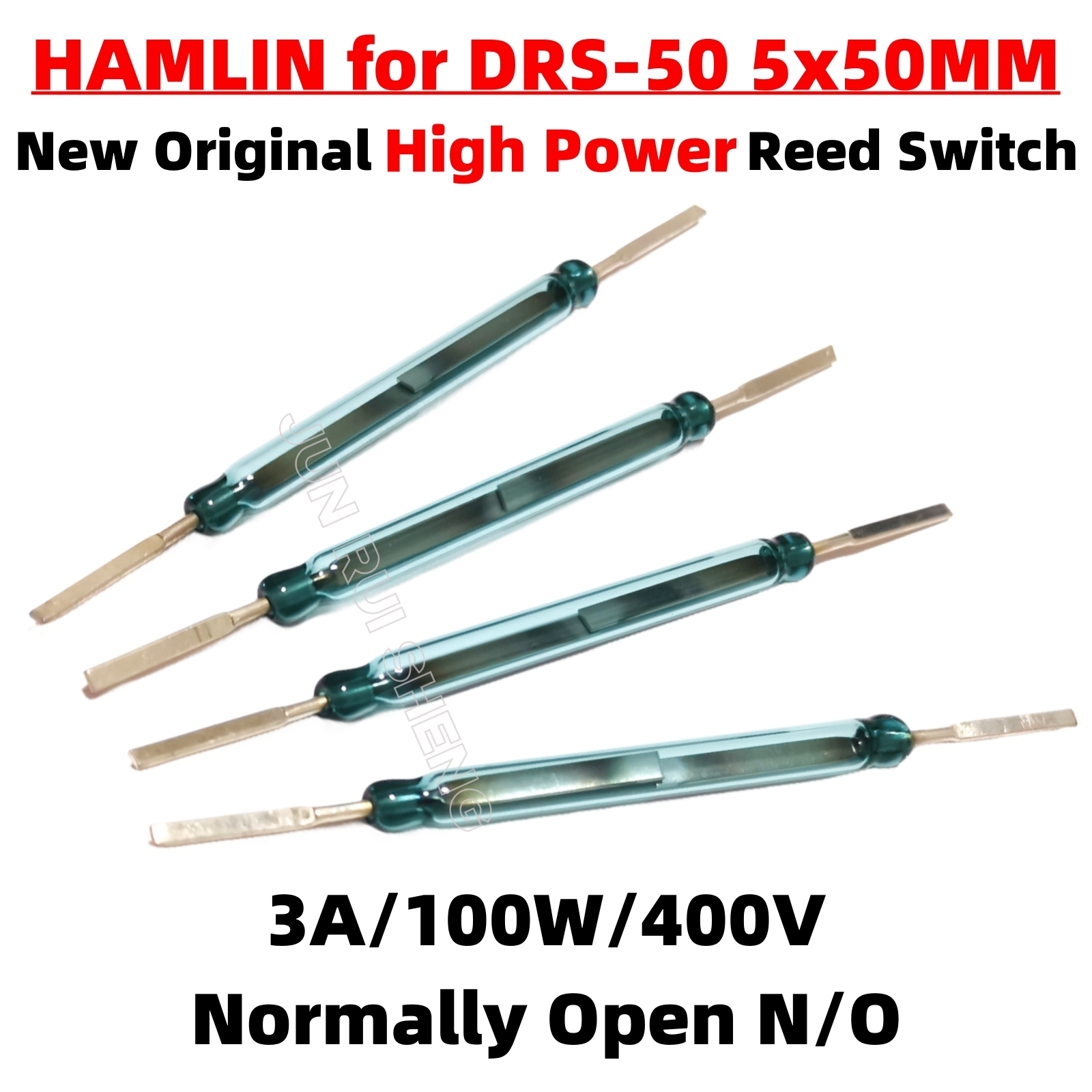 Original DRS-50 High Power Magnetic Contact Reed Switch Normally Open NO 5*50MM 3A 100W 400V Magnetic Control Induction Sensor