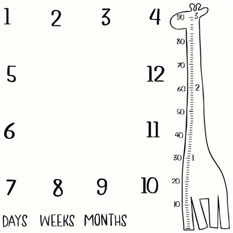 Baby Maandelijkse Groei Milestone Geheugen Mat 100*100Cm Foto Deken Fotografie Achtergrond Tapijt Voor 0-18 M Baby Souvenir: B00-24