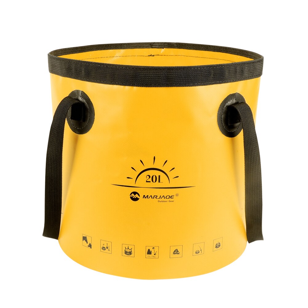 Outdoor Hiking Picnic Camping Water Tank Folding Water Container Outdoor Camping Portable Car Driving Water Tank Container: Yellow