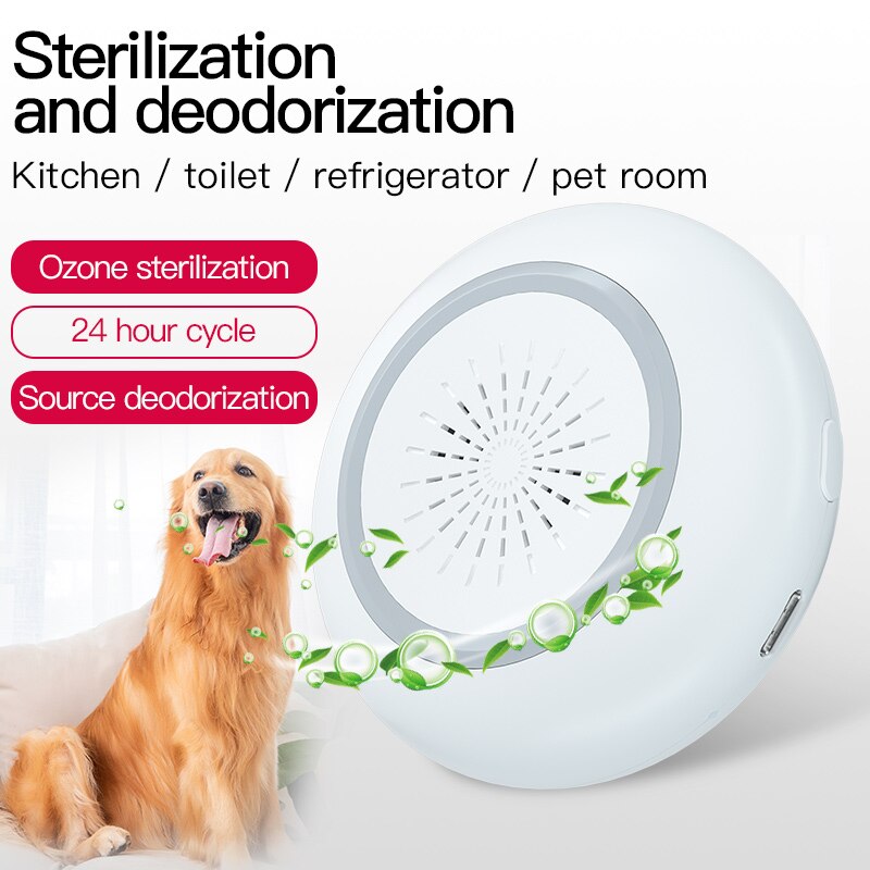 Mini Ozone Generator for Refrigerator Odor Removal Automatic Air Purifier 2 Modes USB Rechargeable Sterilization Device Home Use