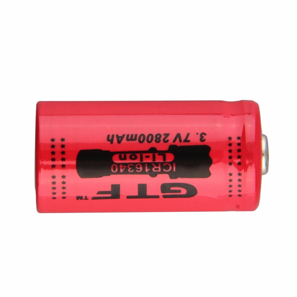 Gtf 2800 Mah 16340 Batterij CR123A 3.7 V Rode Li-Ion Oplaadbare Batterij Voor Flash Licht Lithium Batterijen