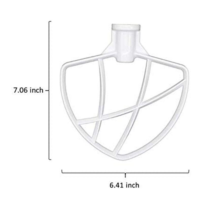 2PCS Coated Flat Beater For Kitchen Aid 6 Quart Bowl - Efficient Metal Mixing Attachments For Kitchenaid,White