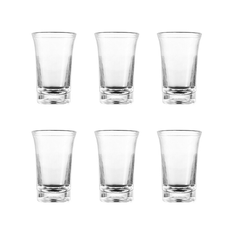 Sæt  of 6 0.5 ounce heavy duty shotglas maskine fremstillet blyfrit glas spiritusglas til bar party blå pink gul: Tp