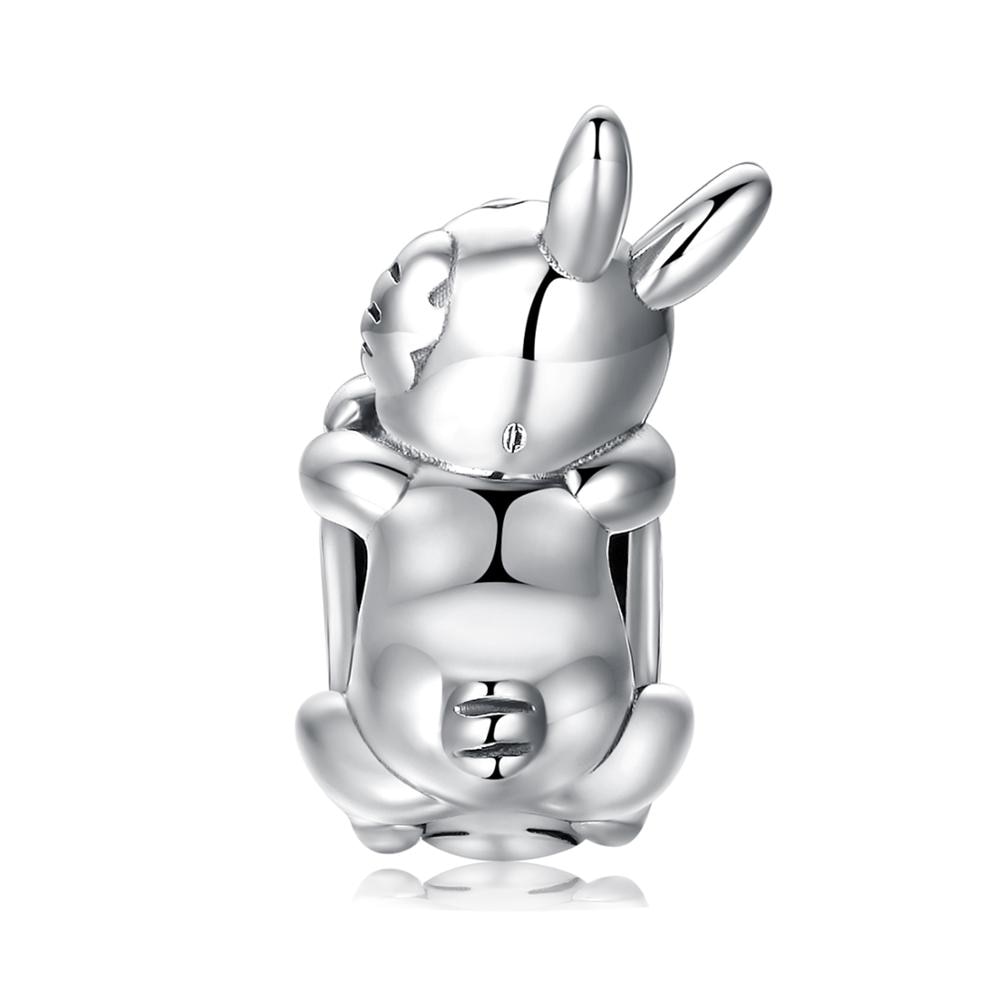 JewelryPalace Easter Day Egg Rabbit 925 Sterling Silver Beads Charms Silver 925 Original For Bracelet Silver 925 original Making