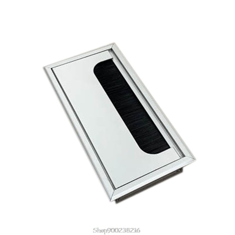 Aluminium Square Rectangle Desk Computer Wire Cable Outlet Insert Hole Cover Table Grommet O01 20: 160x80mm