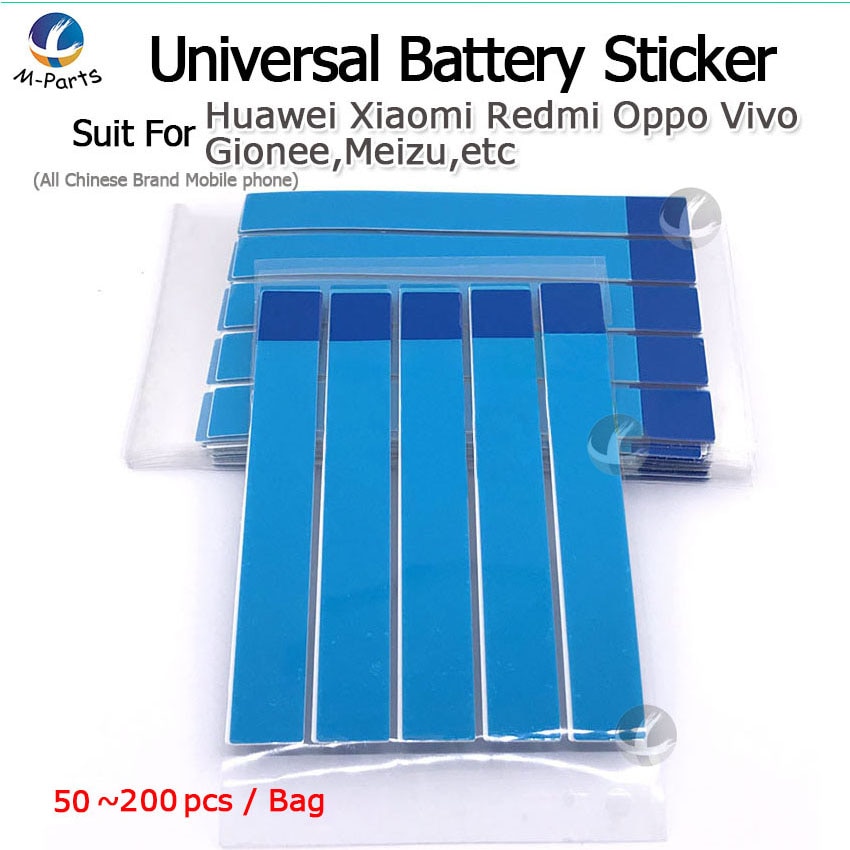 50 / Lot universel batterie autocollant adhésif pour Huawei Xiaomi Vivo Redmi Oppo etc facile à tirer bande de bande sans rail