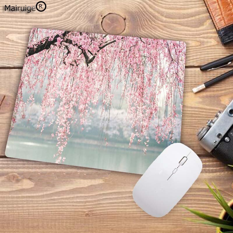 MRGBEST Japan Cherry Blossom Tree Flowers photo Mouse Pad Gamer Big Mouse-pad Led Backlight and common pink mice mat