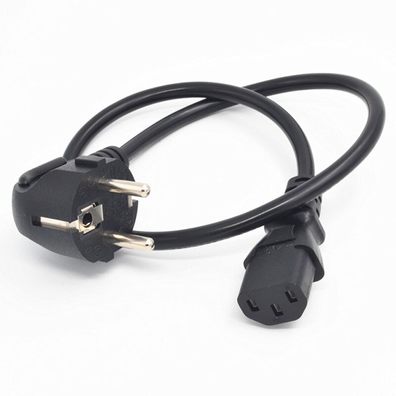 Europe EU plug Flat Nema 5-15P to IEC C13 Power Cord 0.2M 0.5M IEC C13 EU power mains cable AC EU Plug to IEC Kettle C13