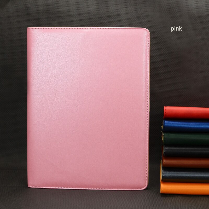 stylish business office PU leather file folder a4 sales agreement menu cover organizer with calculator paper clip 644A