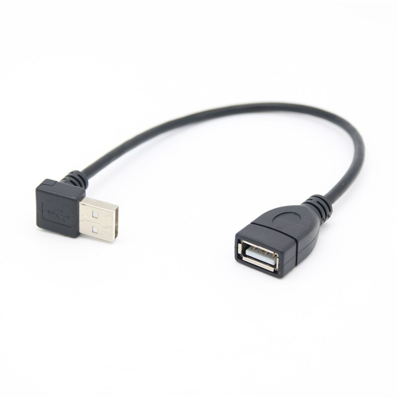 10Cm 20Cm Usb 2.0 A Man-vrouw 90 Angled Extension Adapter Kabel USB2.0 Man-vrouw Rechts links Down Up Zwarte Kabel Cord