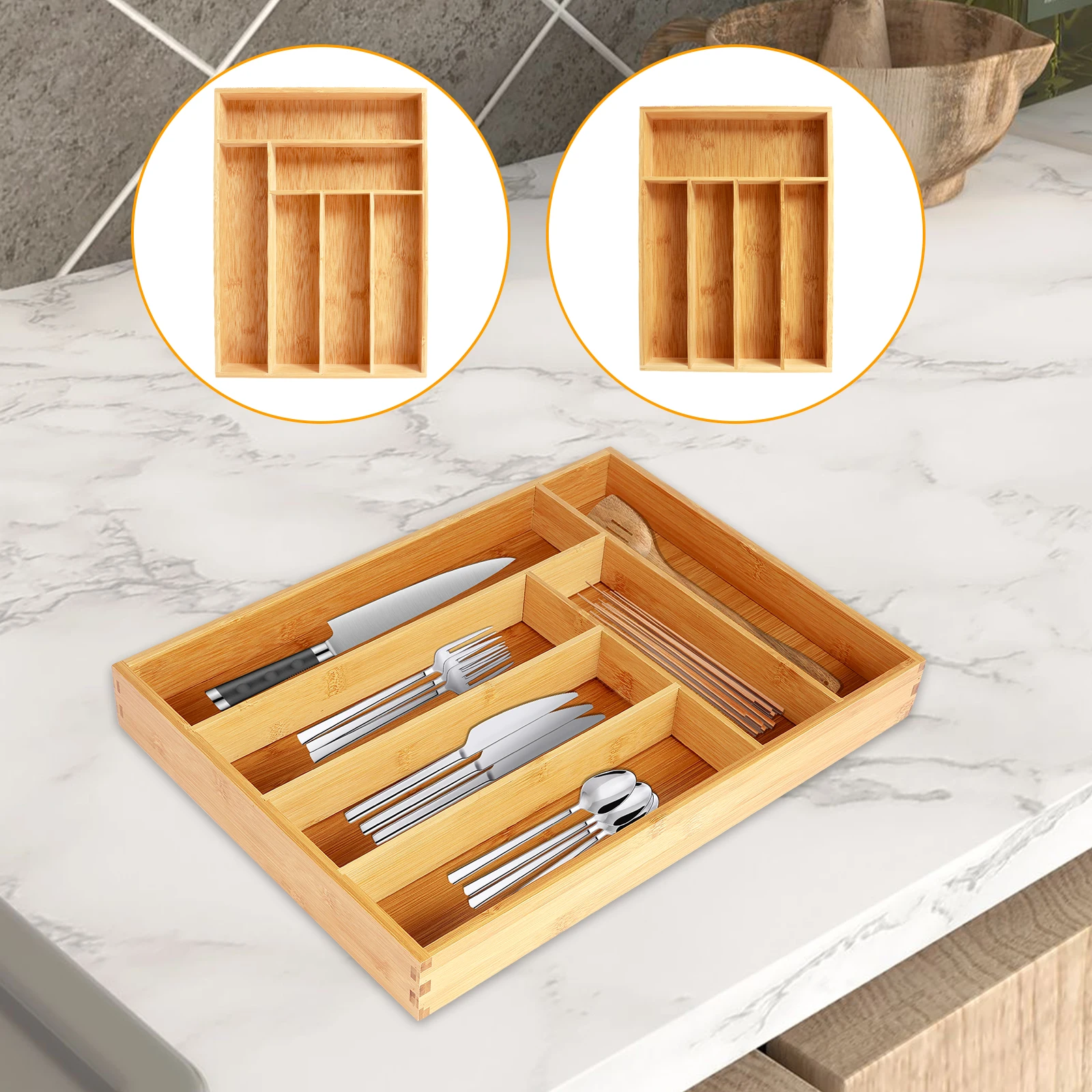 Neue Kche Schublade Besteck Organizer 5/6 Fcher ...  Grandado